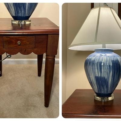 Ceramic Lamp & End Table 