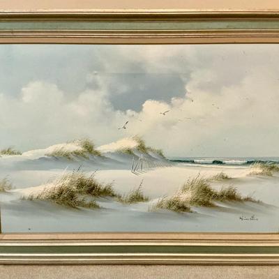 Large Signed Beach Painting 