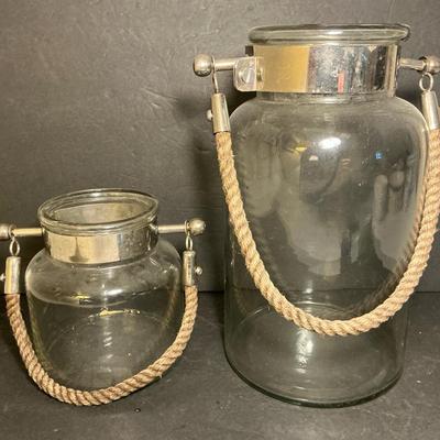 Pottery Barn Farmhouse Glass Lanterns 