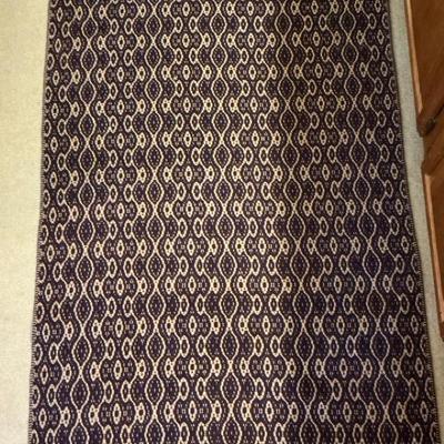 Purple & Beige Reversible Woven Rug