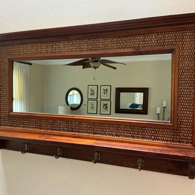 Entryway Mirror With Coat Rack 
