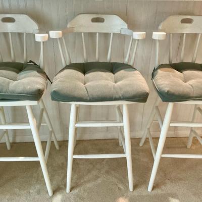 Three Wooden Bar Chairs 