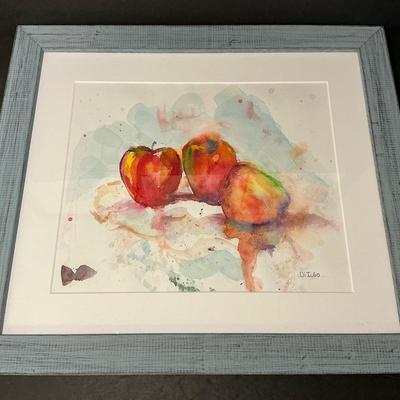 Signed Apple Watercolor 