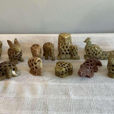 Carved Soap Stone Animal Collection 