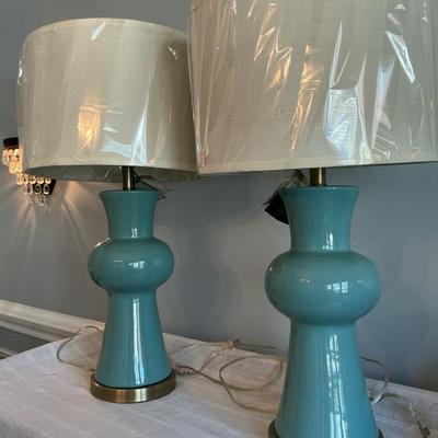 Safavieh Lola Table Lamps Blue Ceramic 