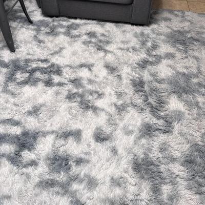 Soft Fluffy Grey Lightweight Rug 10x14