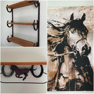 Horse Shelves And Canvas Print