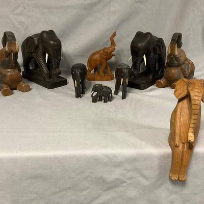 Hand Carved Wood Elephants
