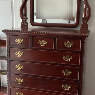 Upright Chest With Mirror (Matching Desk Listed Separately)