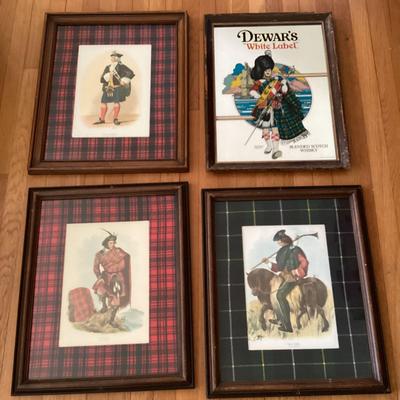 Framed Scottish Prints And Mirror
