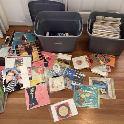 Large Collection Of Record Albums, And 45s