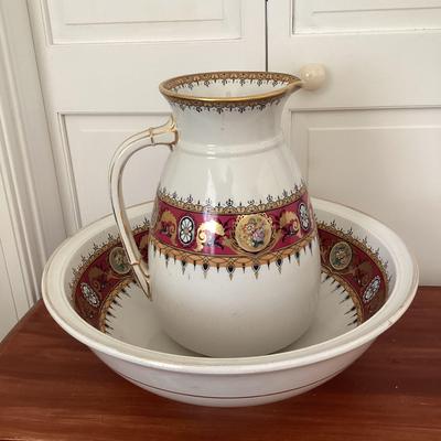 Antique Copeland Pitcher And Basin