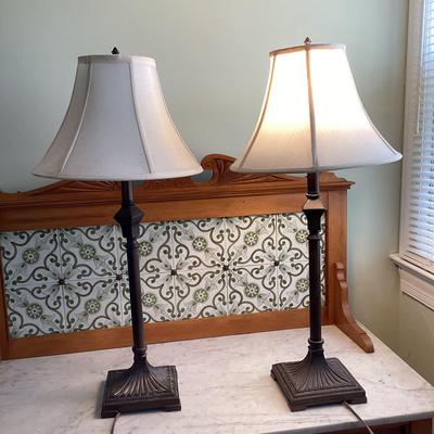Set Of Tall Metal Table Lamps