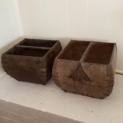 Two Primitive Rice/grain Baskets