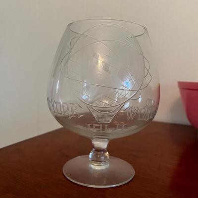 New York’s Worlds Fair 1964 Crystal Snifter Glass