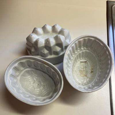 Antique Ceramic White Jelly Molds