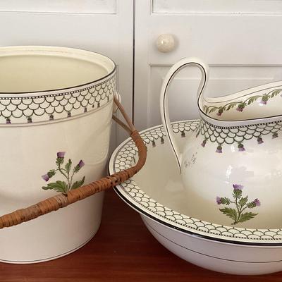 Antique Goode & Co Pitcher/basin And Pail