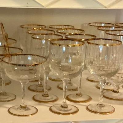 Gold trimmed stemware