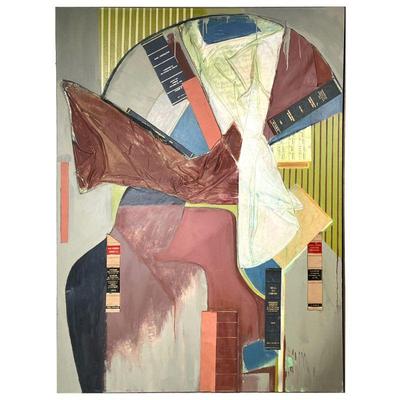 MIXED MEDIA COLLAGE | Mixed media collage artwork on stretched canvas with book spines, oil paint, cloth, sheet music, and more...
