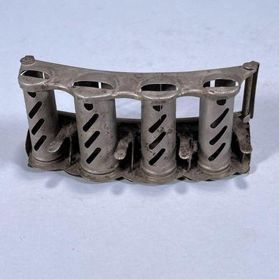 VINTAGE 4 BARREL COIN DISPENSER | Vintage metal coin change dispenser with barrels for pennies, nickels, dimes, & quarters...