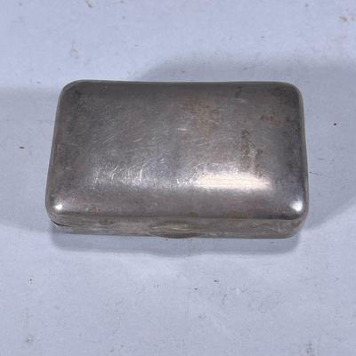 German Silver Case | Marked “Germany” but no apparent fineness mark (2 ozt.) Dimensions: h. 2 x l. 3.25 x d. 1 in

