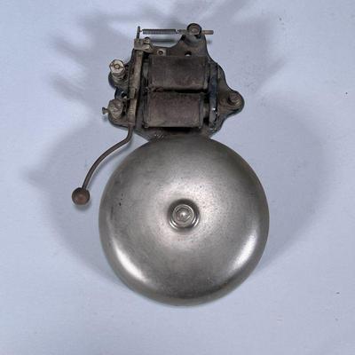 ANTIQUE FARADAY ALARM BELL | Antique cast iron & other metal Faraday wall mounted alarm bell Dimensions: h. 10 x w. 7 x d. 2 in