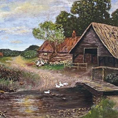 PAUL SHAFFER OIL PAINTING | Untitled Oil on board 7 x 11 in. Sight Signed lower left Dimensions: h. 13 x w. 17 in (Frame)

