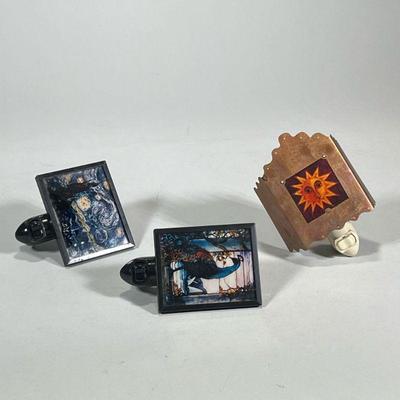 (3pc) Decorative Nightlights | Glass and metal Dimensions: h. 6 x w. 4 in (largest)