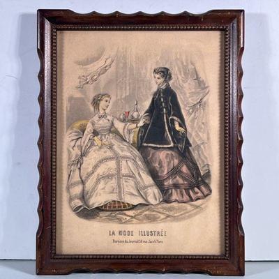 FRENCH FASHION PRINT | La Mode Illustree from the Bureaux Journal 56 rue Jacob Paris Dimensions: h. 13.75 x w. 10.75 in