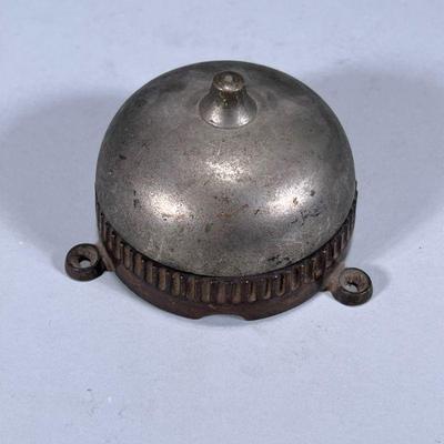 ANTIQUE ALARM BELL | Antique metal wall mounted alarm bell Dimensions: h. 3 x dia. 4 in