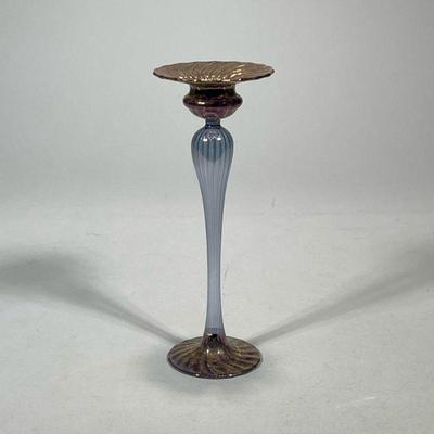 Blown Glass Style Candle Stick Holder | Dimensions: h. 8 x w. 3 in

