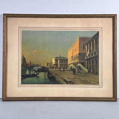 JOSEPH ANTOINE BOUVARD (1840-1920) PRINT | Venetian Promenade Print 8 x 11.5 in. Sight Print signed lower right Dimensions: h. 12.75 x w....