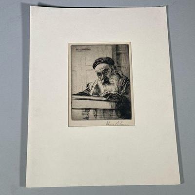 WILLIAM AUERBACH-LEVY (1889-1964) SIGNED ETCHING | Torah / The Law. Etching on paper 8.5 x 6.5 in. sight Pencil signed lower right, print...