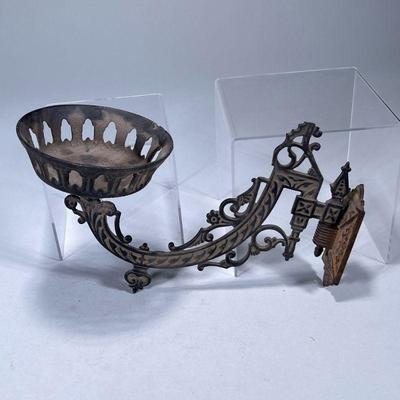 CAST IRON WALL SCONCE | Cast iron large candle wall sconce. Dimensions: h. 8 x w. 5.25 x l. 13 in