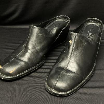 “Cole Haan” Black Leather Mules