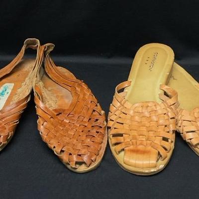 "Covington" and "Amiga" Leather Sandals