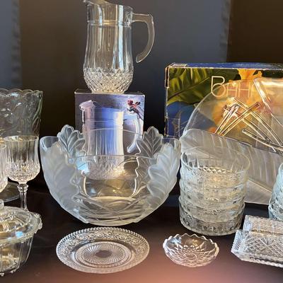 Indiana Glass Trifle Bowl, Glass Platter From Germany