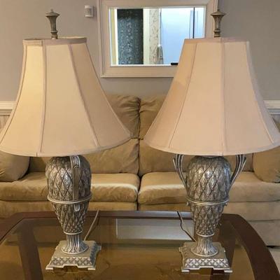 Silver Toned Urn Style Lamps
