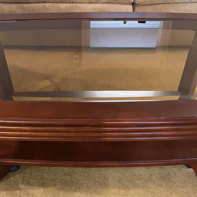 Wood And Glass Top Coffee Table