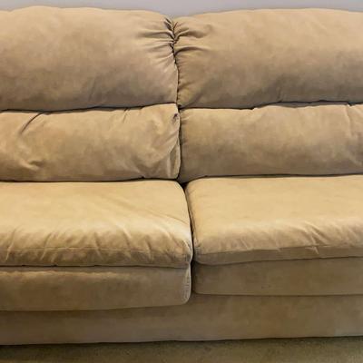 Beige Microsuede Loveseat #2