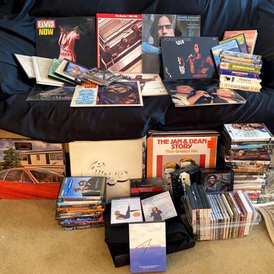 Vinyl Records, Samsung Blu-Ray, Magnavox Recorder, DVDs And CDs