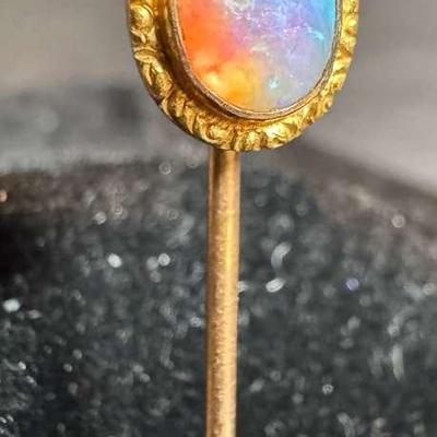 14K Opalescent Stone Lapel Pin