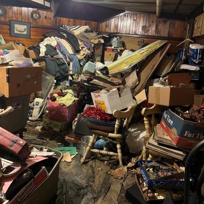 THIS IS THE CONDITION OF THE BASEMENT.  THE GARAGE IS IN THE SAME CONDITION.  YOU ARE WELCOME TO DIG THROUGH.  I WOULD SUGGEST WEARING A...