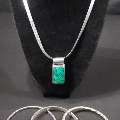 .925 Gemstone Necklace & Bracelets 