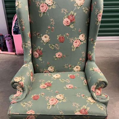 Floral Wingback Chair