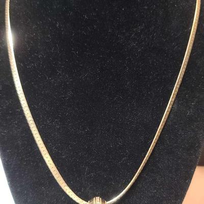 14K Chain With 10K Diamond Pendant 