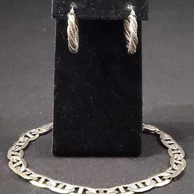 10K Earrings & Bracelet Made In Italy 