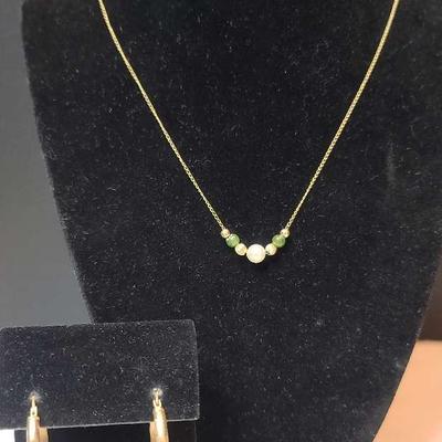 14K Necklace & 10K Earrings 