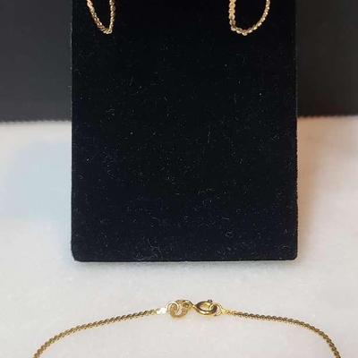 14K Earrings & Bracelet Made In Italy