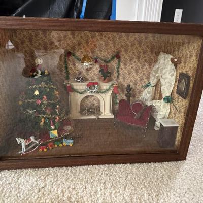 Vintage handmade Christmas Living Room box